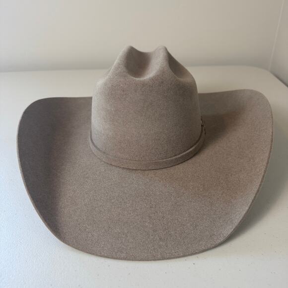 Unisex Ariat Felt Cowboy Hat Size 6 7/8 Small Sheepskin Leather Natural A764008 main image 5